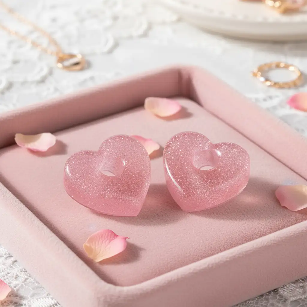 Pampilles coeur rose