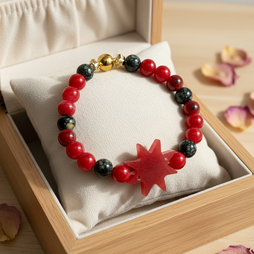 Bracelet étoile en résine et perles