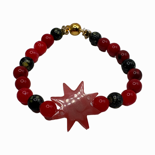 Bracelet étoile en résine et perles