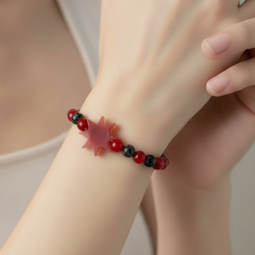 Bracelet étoile en résine et perles