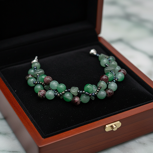 Bracelet perles vertes