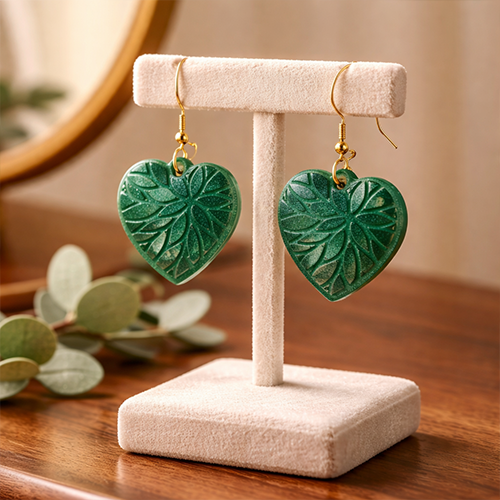 Boucles d’oreilles cœur holographique