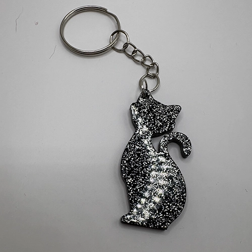 Porte-clés silhouette féline
