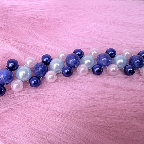 Bracelet femme en pierres semi-précieuses bleu et blanc
