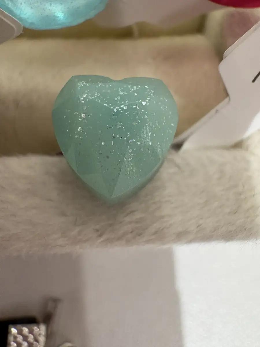 Bague cœur de Menthe scintillant