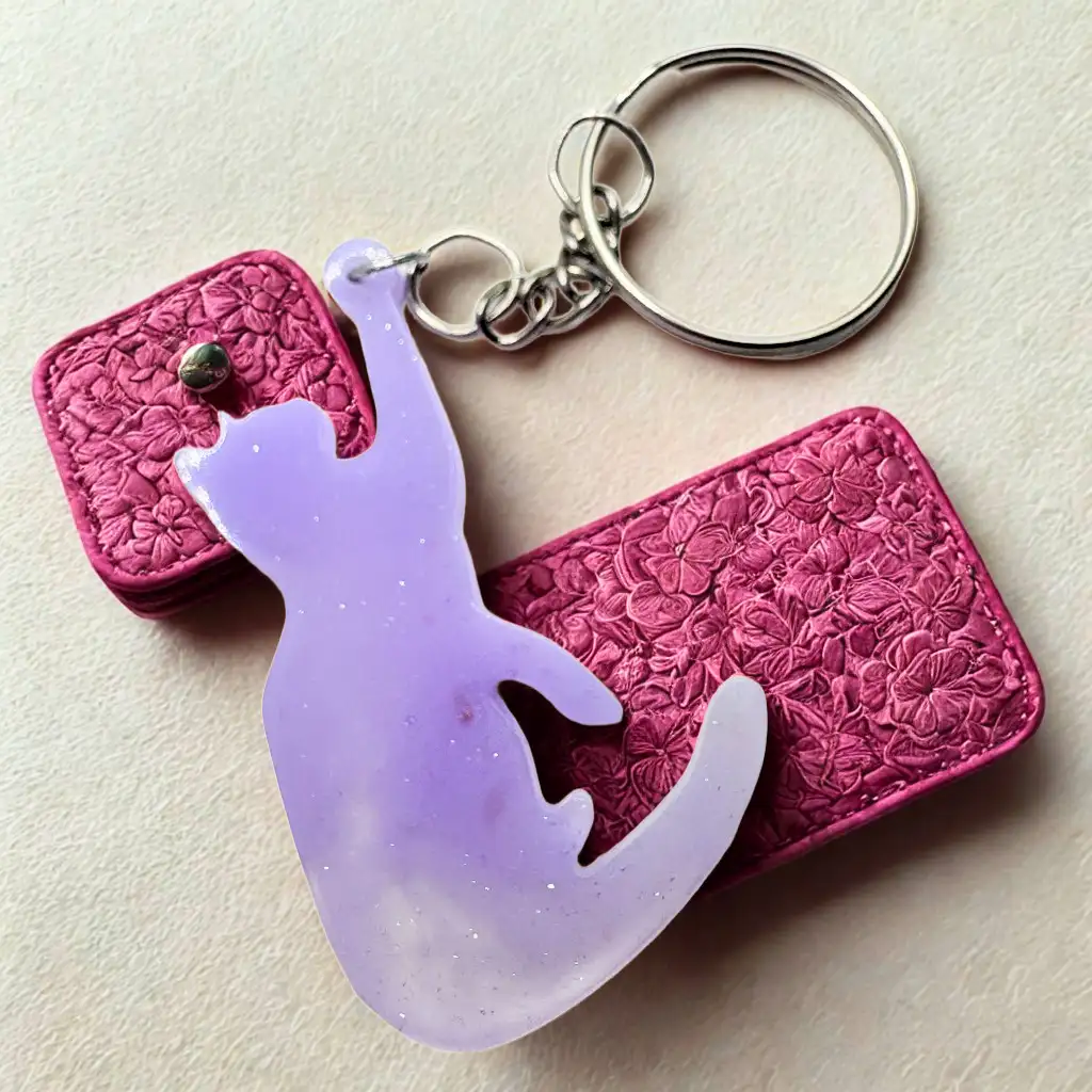 Porte clés Chat Lavande