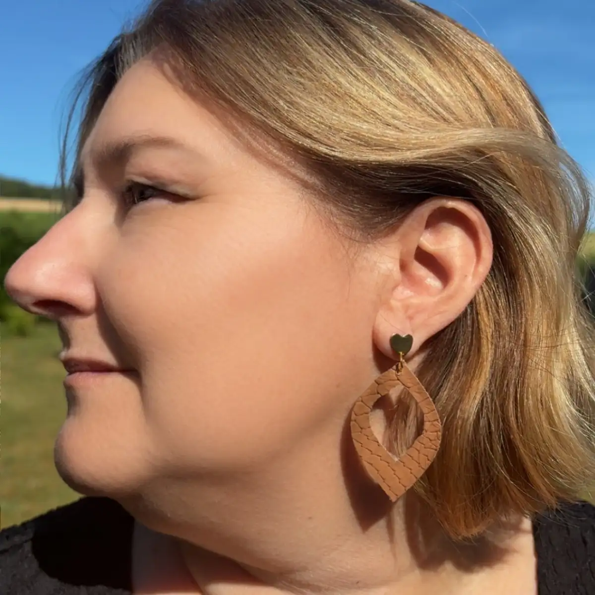 Boucles d'oreilles "Goutte Caramel"