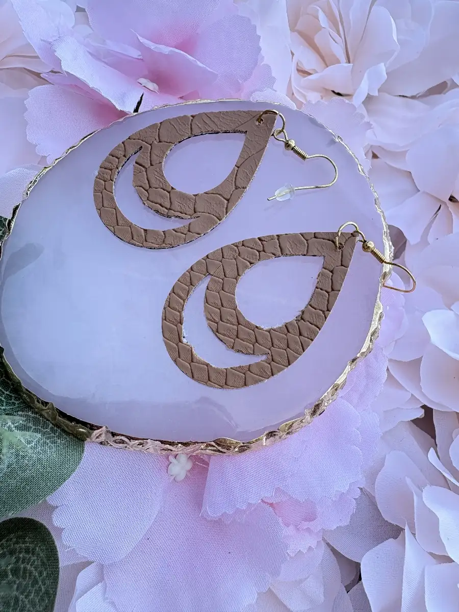 Boucles d'oreilles "Double goutte Caramel"