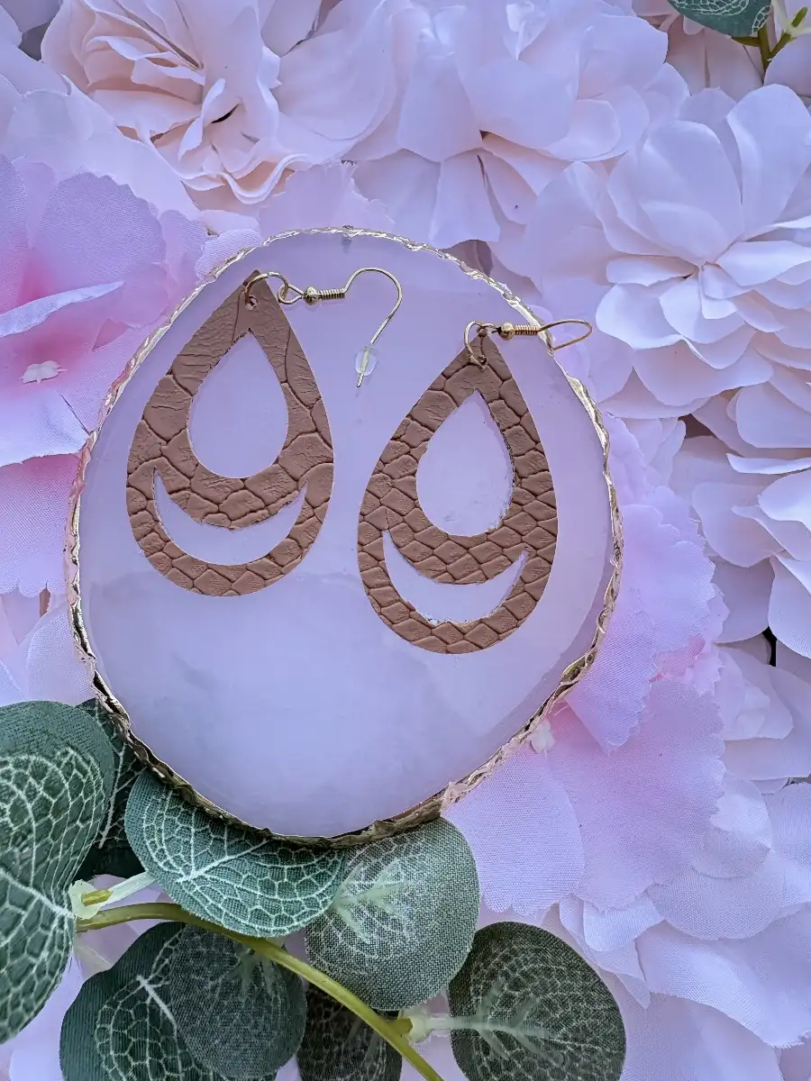 Boucles d'oreilles "Double goutte Caramel"