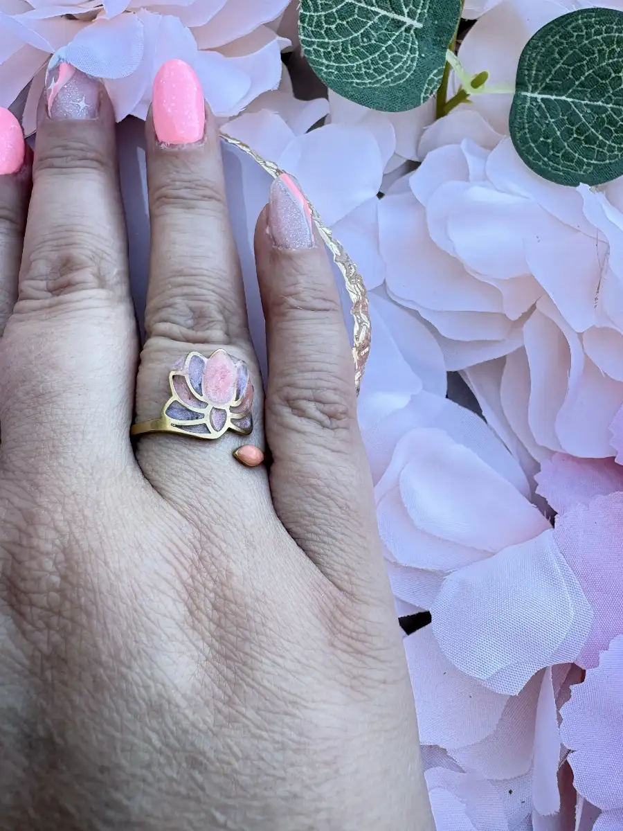 Bague Lotus Corail