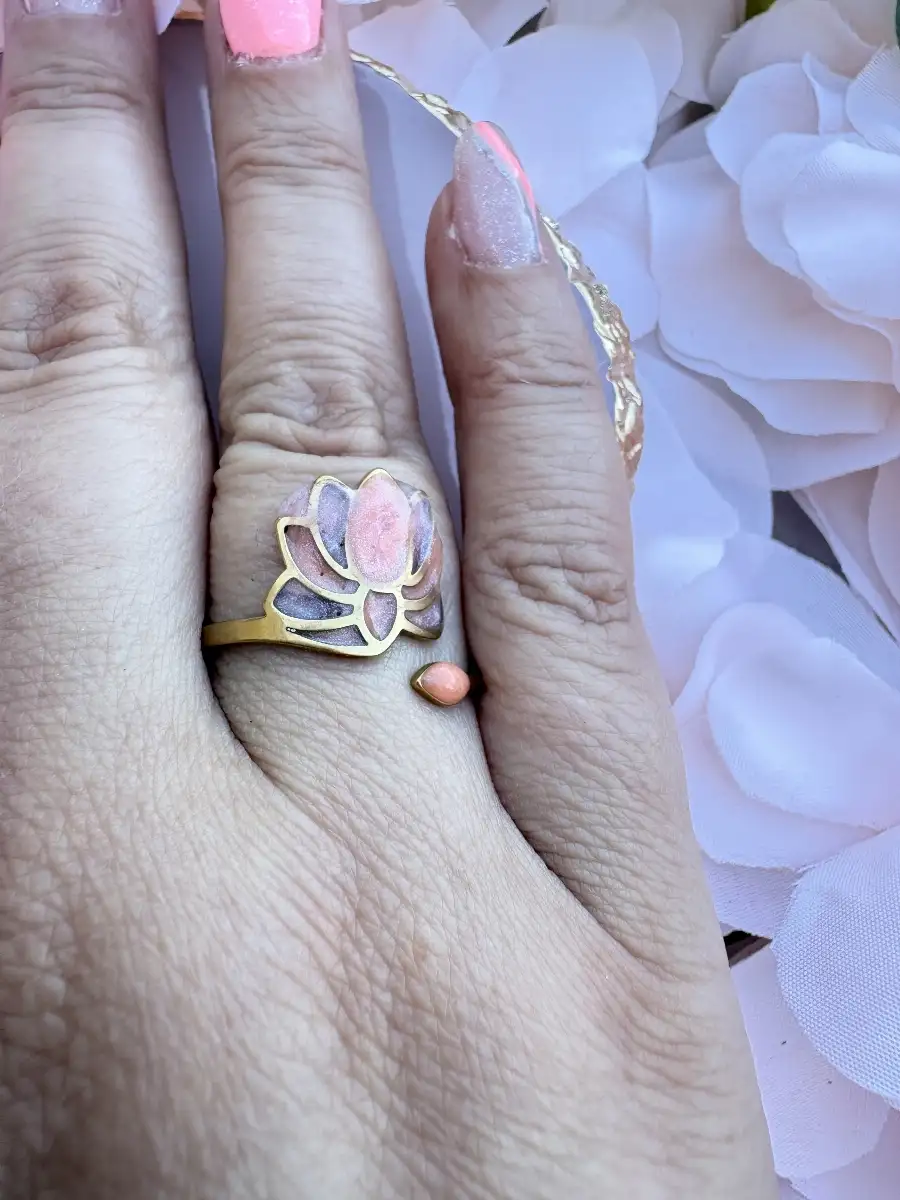 Bague Lotus Corail