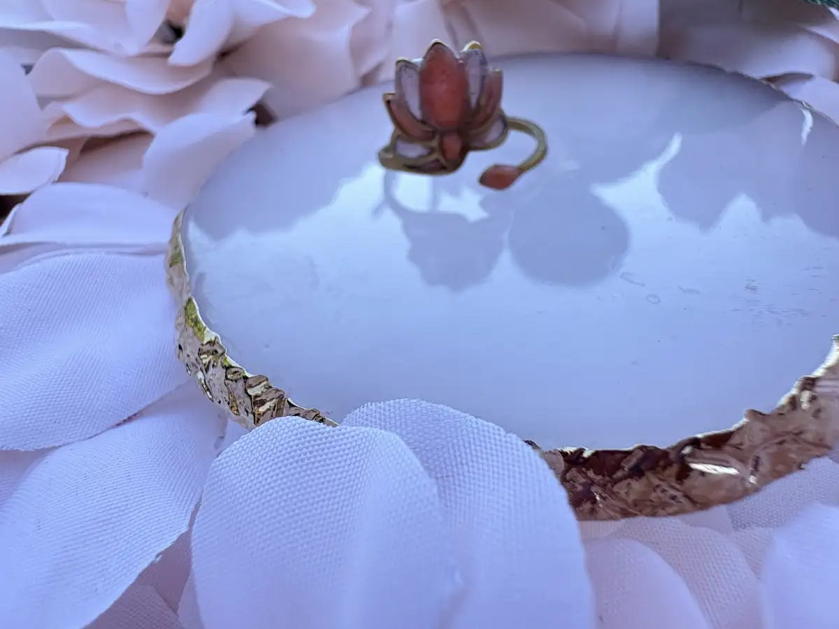 Bague Lotus Corail