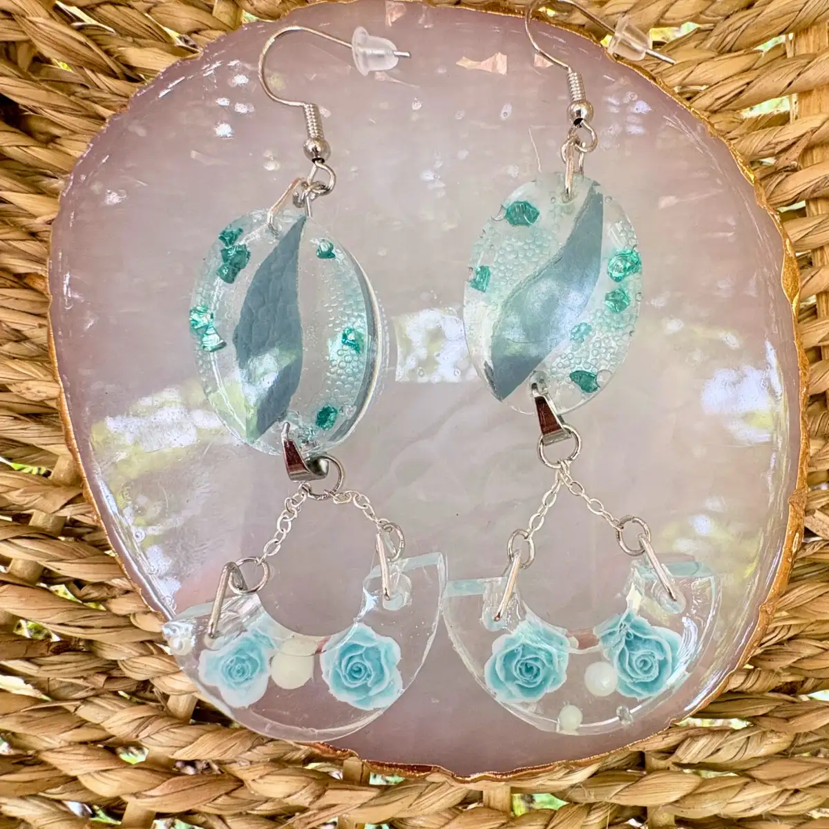 Boucles d'oreilles « Rosée Bleue »