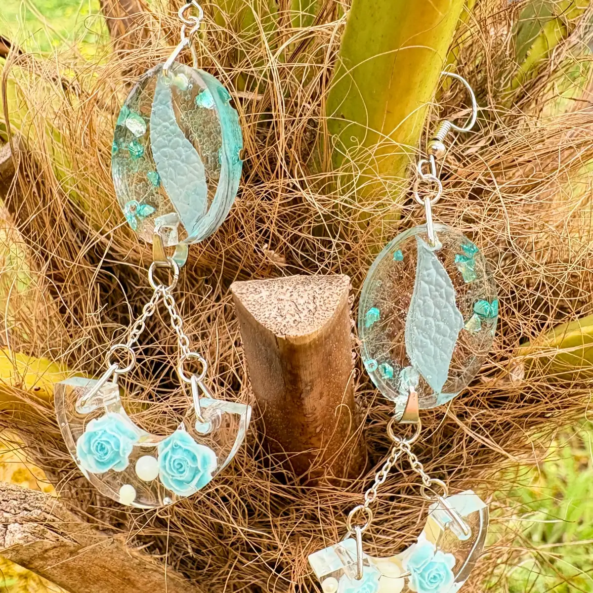 Boucles d'oreilles « Rosée Bleue »